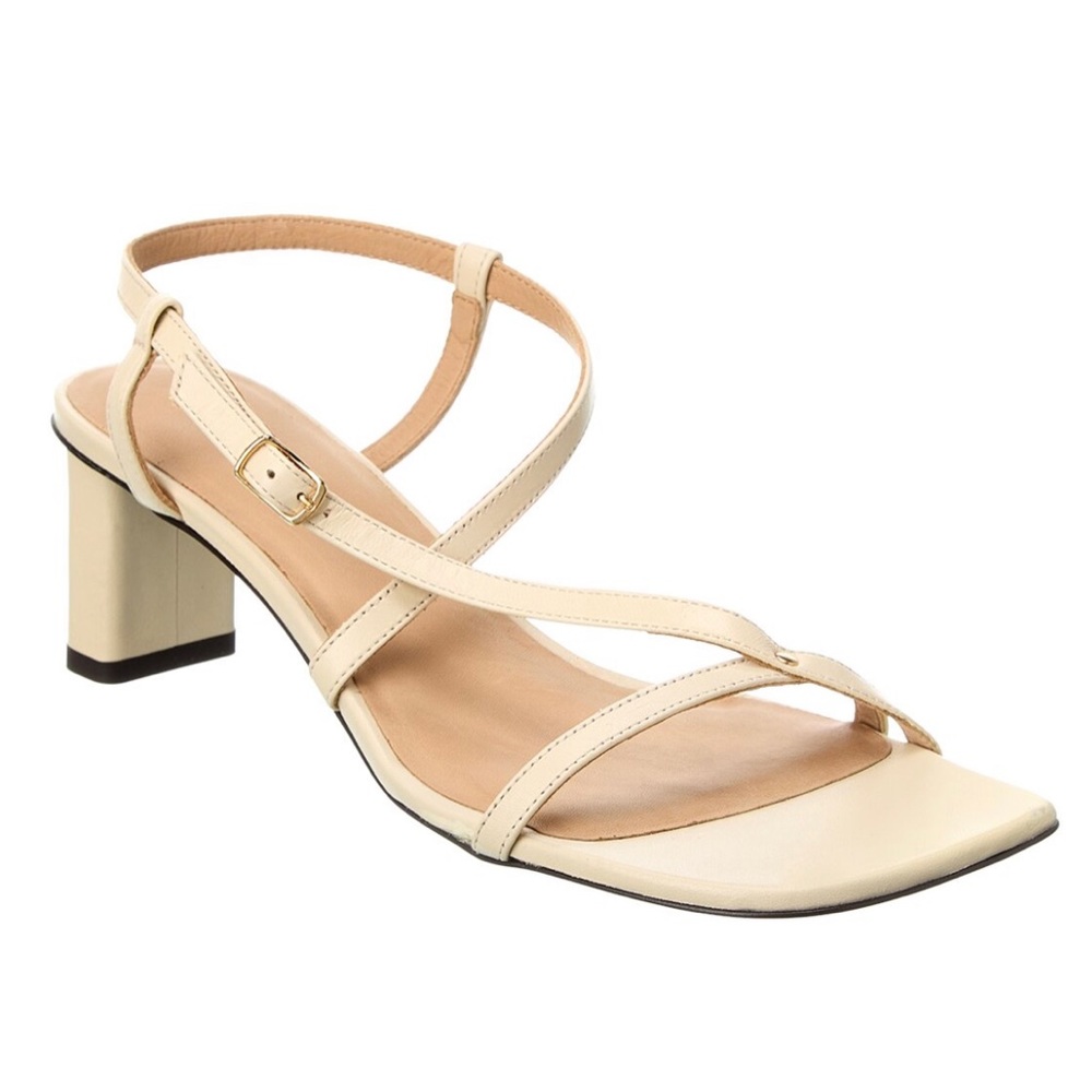 FRAME Le Braxton Leather Sandal, Ivory, Euro Size 38 (US 7.5)
